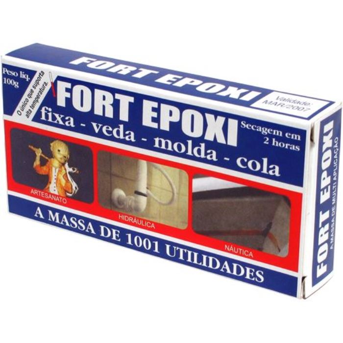 MASSA EPOXY FORT EPOXY SECA EM 2 HORAS PCTE.: C/100g